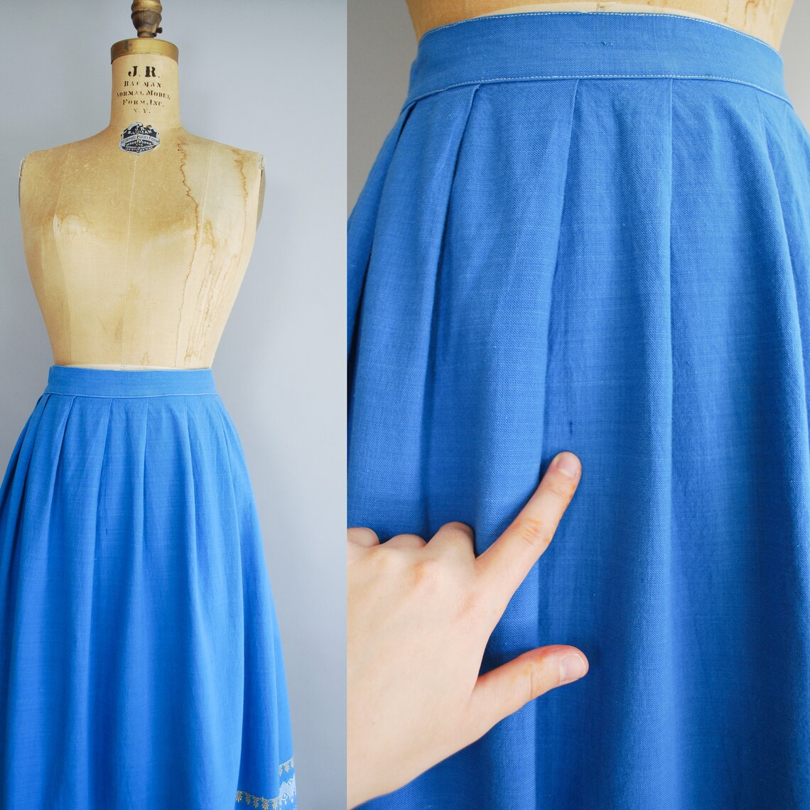 1950s Athena Skirt Mid Century Embroidered Grecian Style Etsy