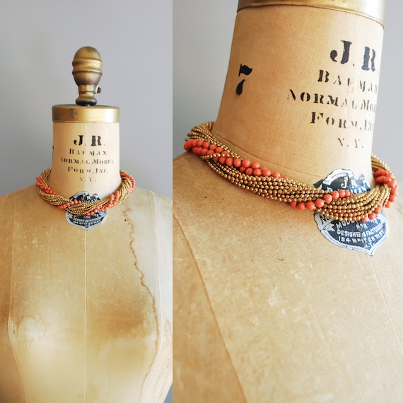 1930s Coraline Necklace • Vintage Brass Choker