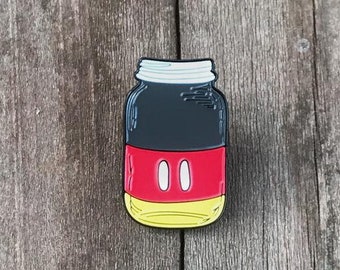 Red Mickey Mouse Inspired Mason Jar Pin