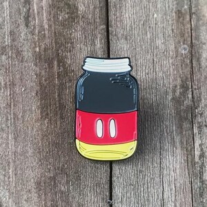 Red Mickey Mouse Inspired Mason Jar Pin