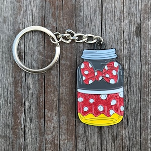 Minnie Mouse Inspired Mason Jar Keychain