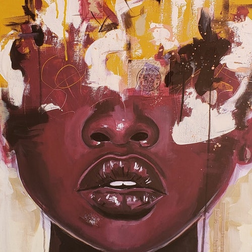 Canvas Print- abstract art -"Mystery"- free shipping US only