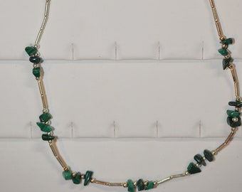 Handmade 18" Silver and Chip Necklace, Nugget Style (1050139A) N3-3-2