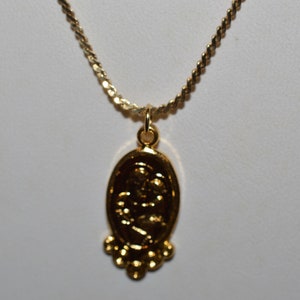 Small Gold Saint Joseph Metal Necklace, Christian Necklace (1050124) V6-4-03