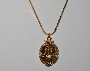 Gold Jesus Metal Necklace, Christian Necklace (1050123) V6-4-02
