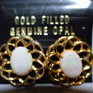 Vintage, Elegant Opal Filigree Earrings(1017299)