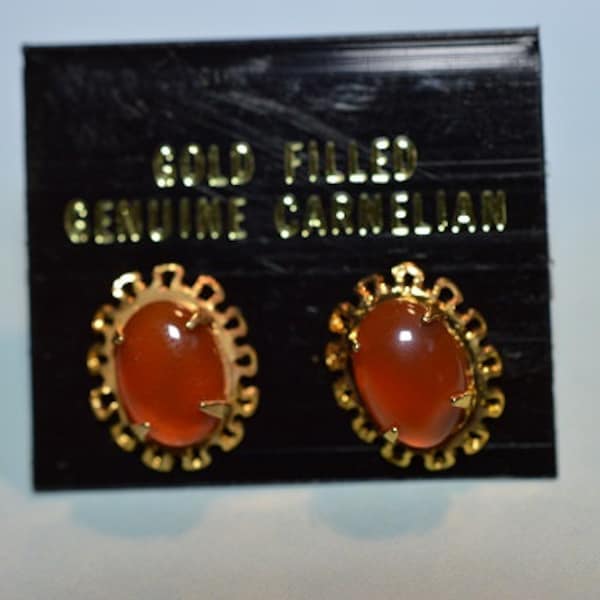 Vintage, Elegant Carnelian Filligree Earrings(1017265)