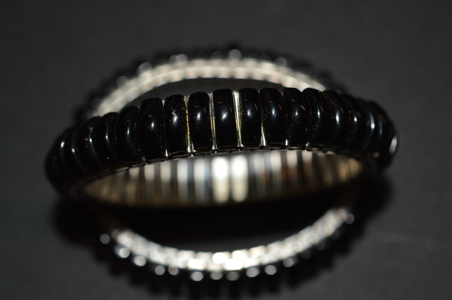 Chinese Black Onyx Stretch Bracelet (1025066) W4-4-04 - Etsy