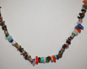 Handmade 28" Tourmaline Chip Necklace, Nugget Style (1050136) N3-3-01