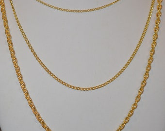 Gold 3-Strand Chain Necklace (1050140) V2.1-4-10