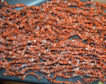 Beautiful Natural Carnelian Chip bead necklace. 1050074
