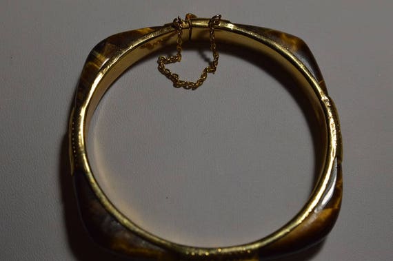 Vintage Genuine Tiger Eye Bangle Bracelet (102504… - image 5