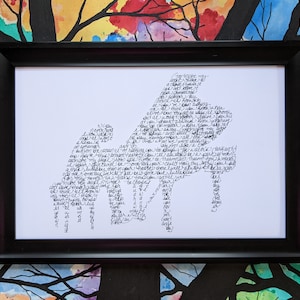 NEW! Billy Joel &quot;Lullabye&quot; Handwritten Lyric Silhouette PRINT - Lyric Art - BIG! 11&quot;x 17&quot; - In Stock!
