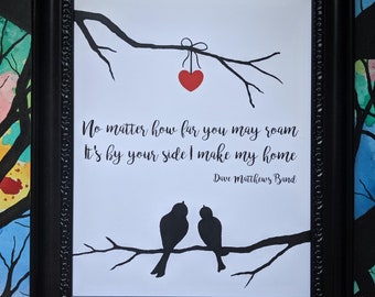 LoVE Birds - "Loving Wings"  Art Print - Print of an Original Drawing - Lyric Art! In Stock!