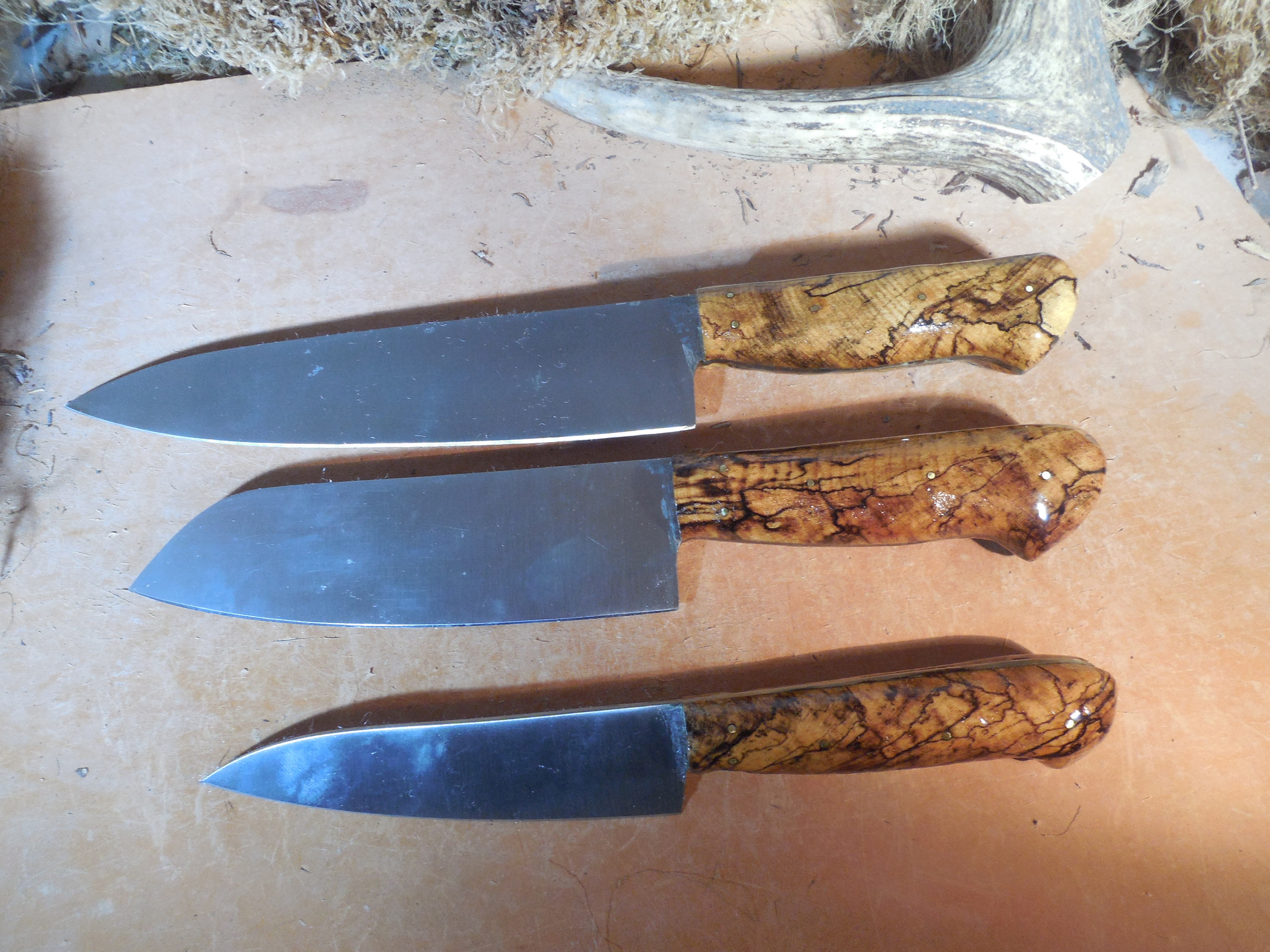 Custom Chef Knife Set With Spalted Hacklberry wood Handles Etsy