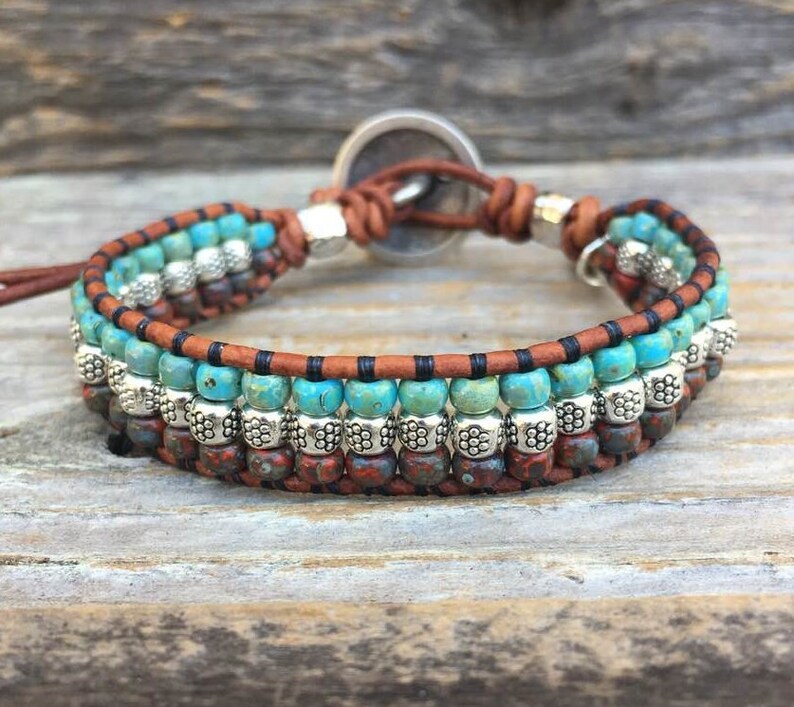 Seed Bead Wrap Bracelet/ Leather Bracelets For Women/ Beaded Etsy