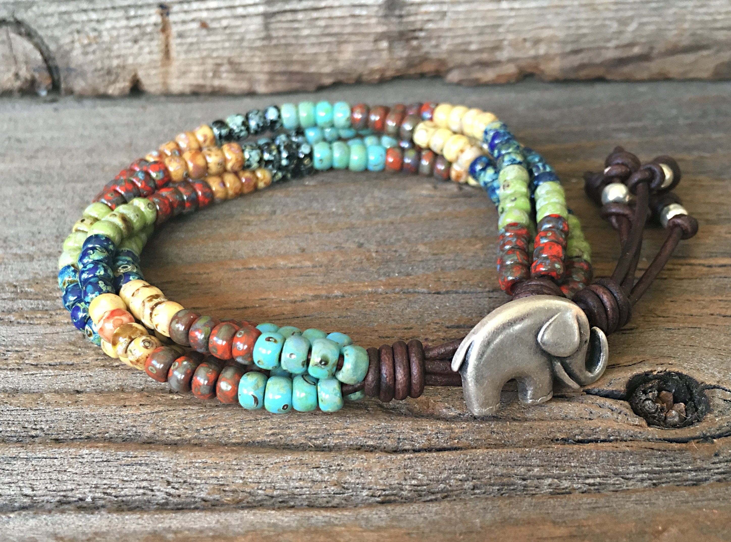 Elephant Bracelet/ Elephant Leather Wrap Bracelets For Women Etsy