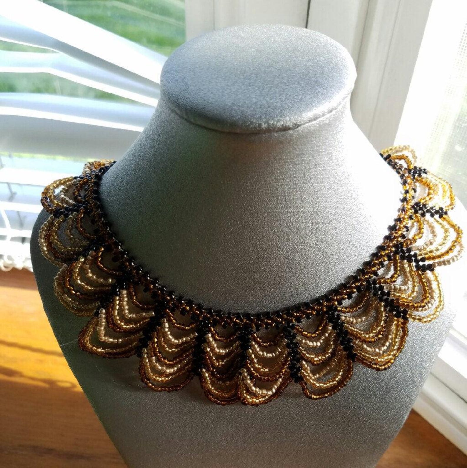 Elegant Beaded Necklace - Etsy