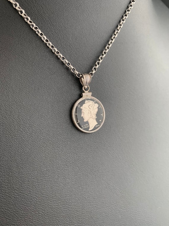 Silver Dime Pendant: 1944 Silver 