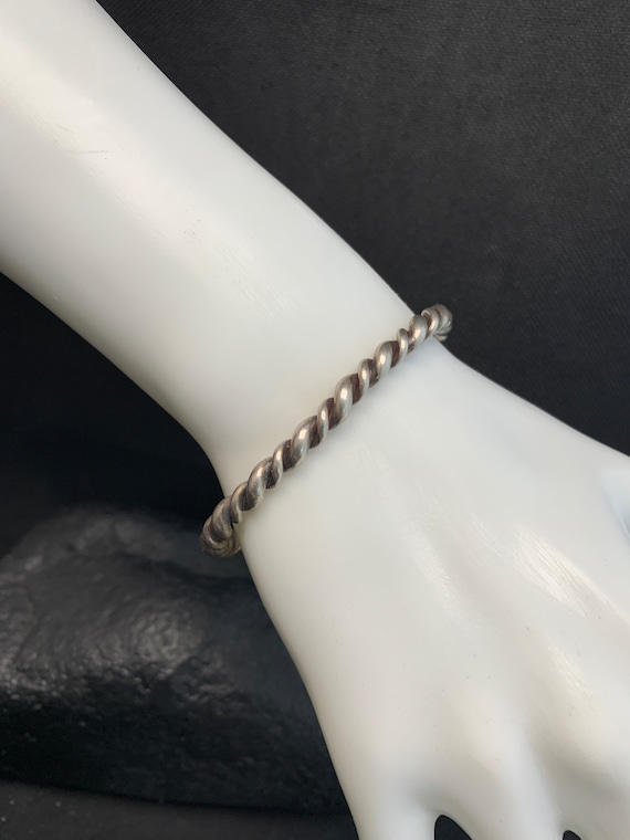 Sterling Silver Rope cuff:  Twisted  Bracelet mad… - image 1