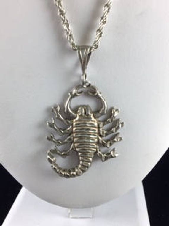 Scorpion Necklace with Sterling Silver Chain and L