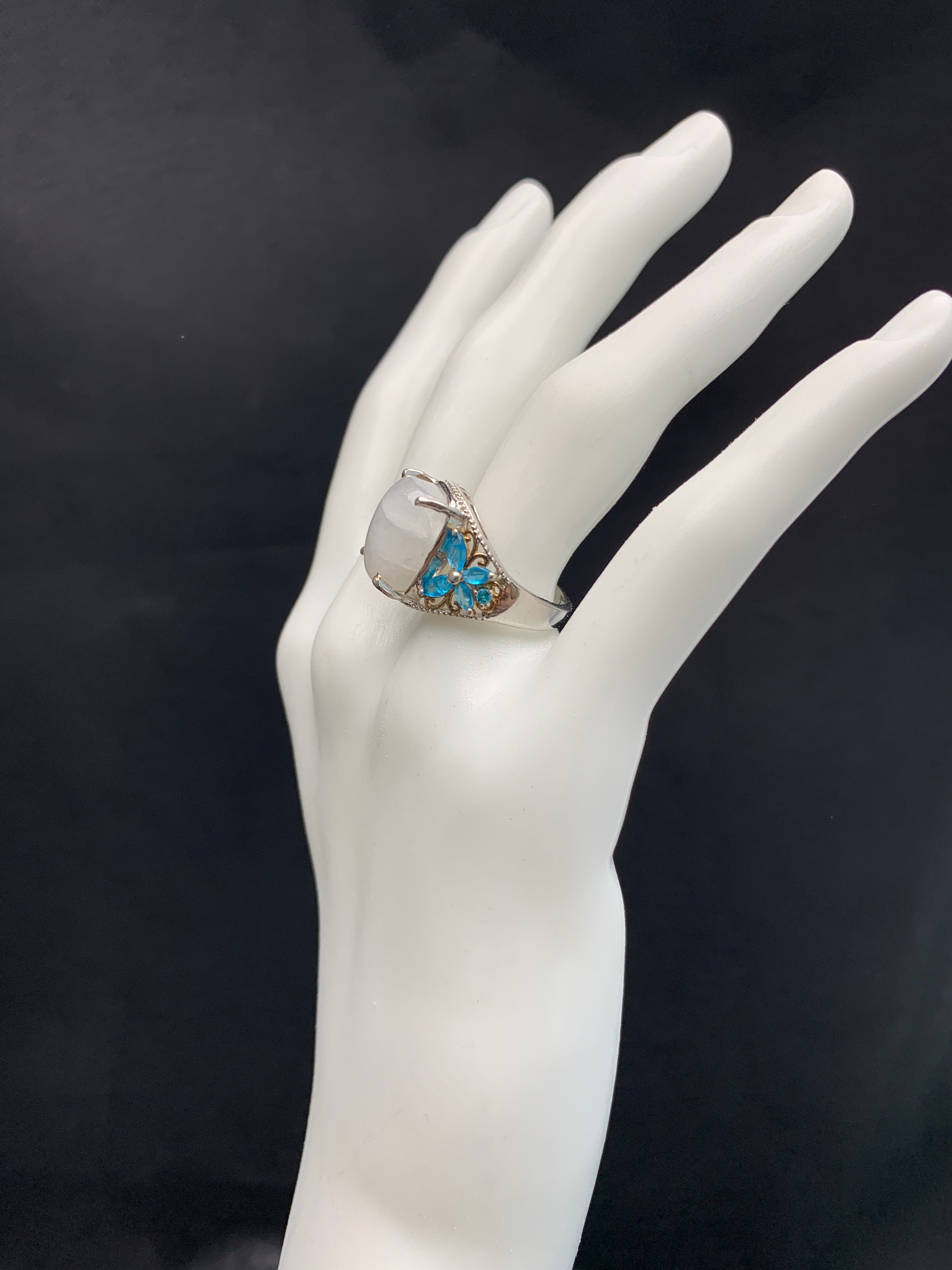 Mystical Quartz Ring: Set in Sterling Silver Large White