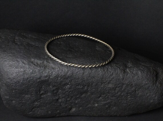 Sterling Silver Bangle: Stackable Minimalistic, s… - image 2