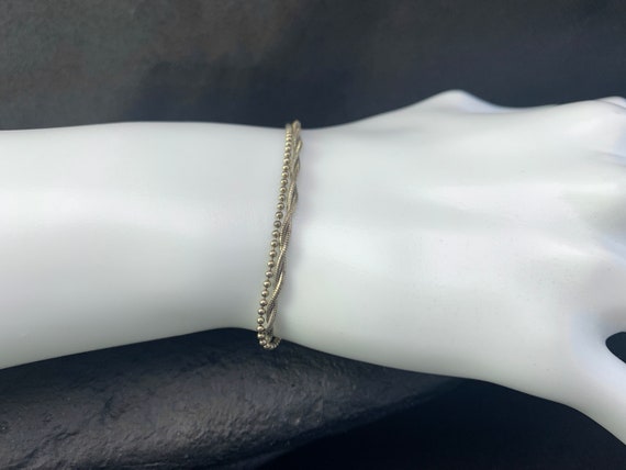 Sterling Silver Chain Bracelet: Bead and Snake 3 … - image 5