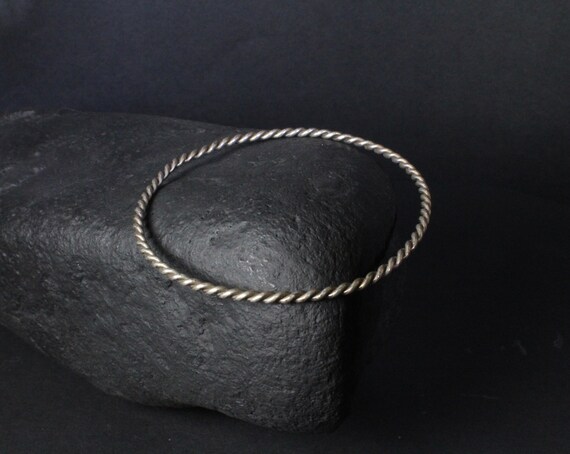 Sterling Silver Bangle: Stackable Minimalistic, s… - image 4