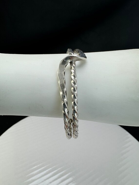 Sterling Silver Cuff/Bangle: Abstract, minimalist… - image 5