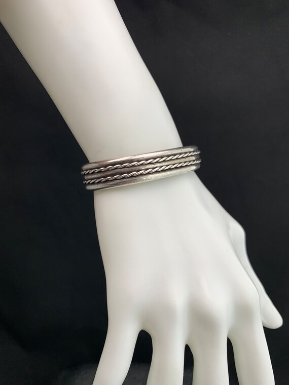 Native American,cuff:  handmade, solid silver cuf… - image 8