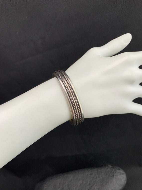 Native American,cuff:  handmade, solid silver cuf… - image 5