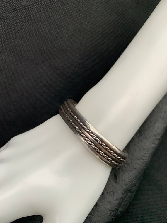 Native American,cuff:  handmade, solid silver cuf… - image 3
