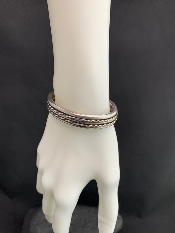 Native American,cuff:  handmade, solid silver cuf… - image 1