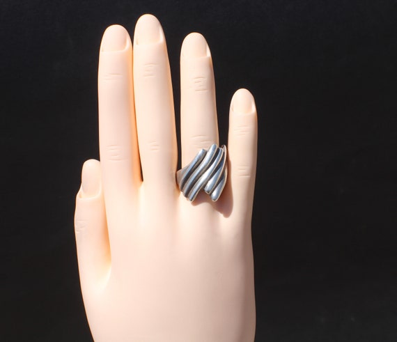 80’s silver ring: Modern look, contemporary, geom… - image 5