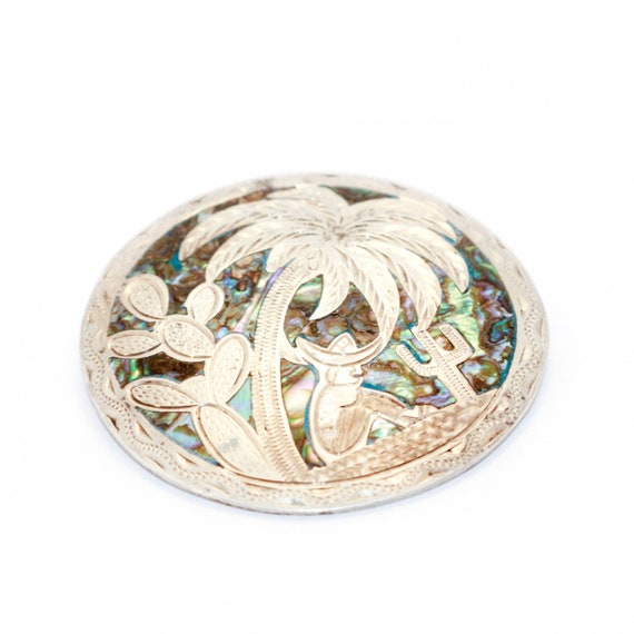 Mexico Scene Pendant: Mexican Pendant / Brooch wi… - image 2