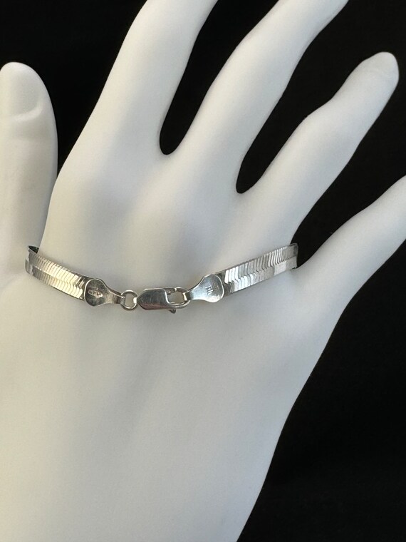 8 inch Silver Chain bracelet: Sterling silver her… - image 8