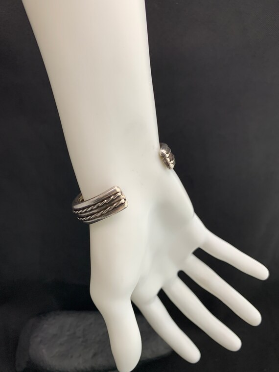 Native American,cuff:  handmade, solid silver cuf… - image 4