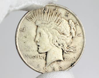 1922 Peace Silver Dollar, Peace Silver Dollar, Peace Dollar, Silver Dollar,1922 US Dollar,1922 Peace Dollar, 90% Silver Dollar, Peace Dollar