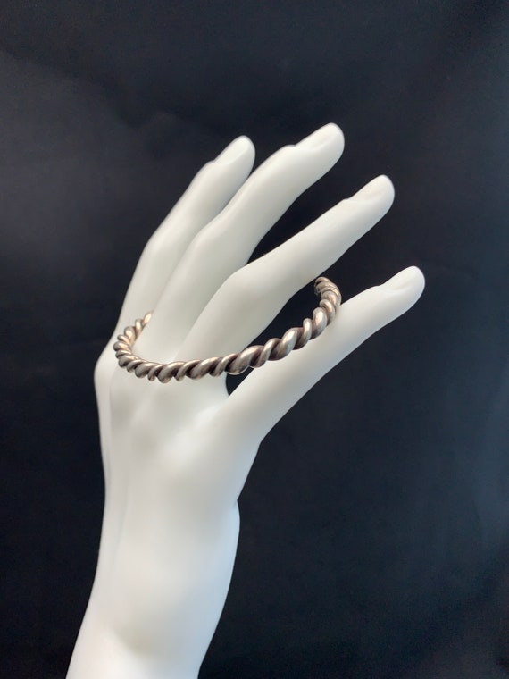 Sterling Silver Rope cuff:  Twisted  Bracelet mad… - image 8