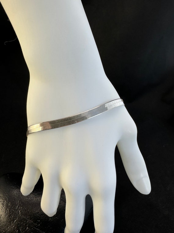 8 inch Silver Chain bracelet: Sterling silver her… - image 5