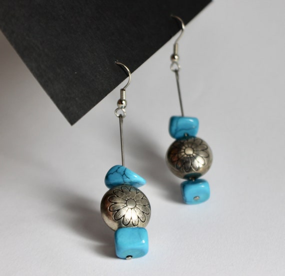 Native American earrings: Dangle earrings, with t… - image 1