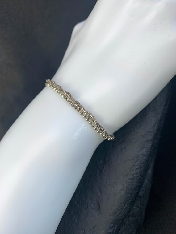 Sterling Silver Chain Bracelet: Bead and Snake 3 … - image 3