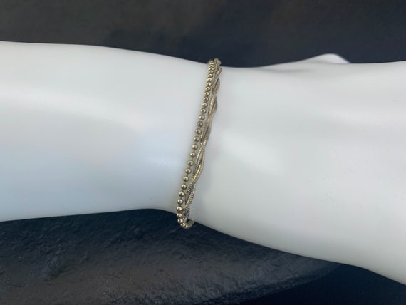 Sterling Silver Chain Bracelet: Bead and Snake 3 … - image 1
