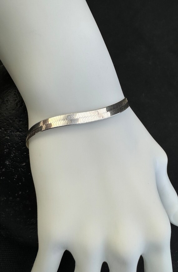 8 inch Silver Chain bracelet: Sterling silver her… - image 3