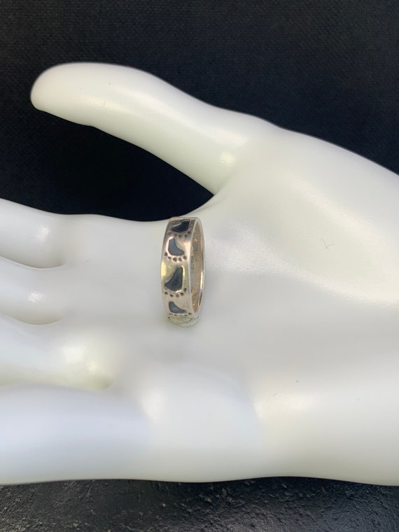 Sterling Silver Band ring: Toes in the Sand, 60’s… - image 9