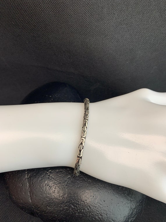Silver Byzantine Chain Bracelet: Rare link Sterlin