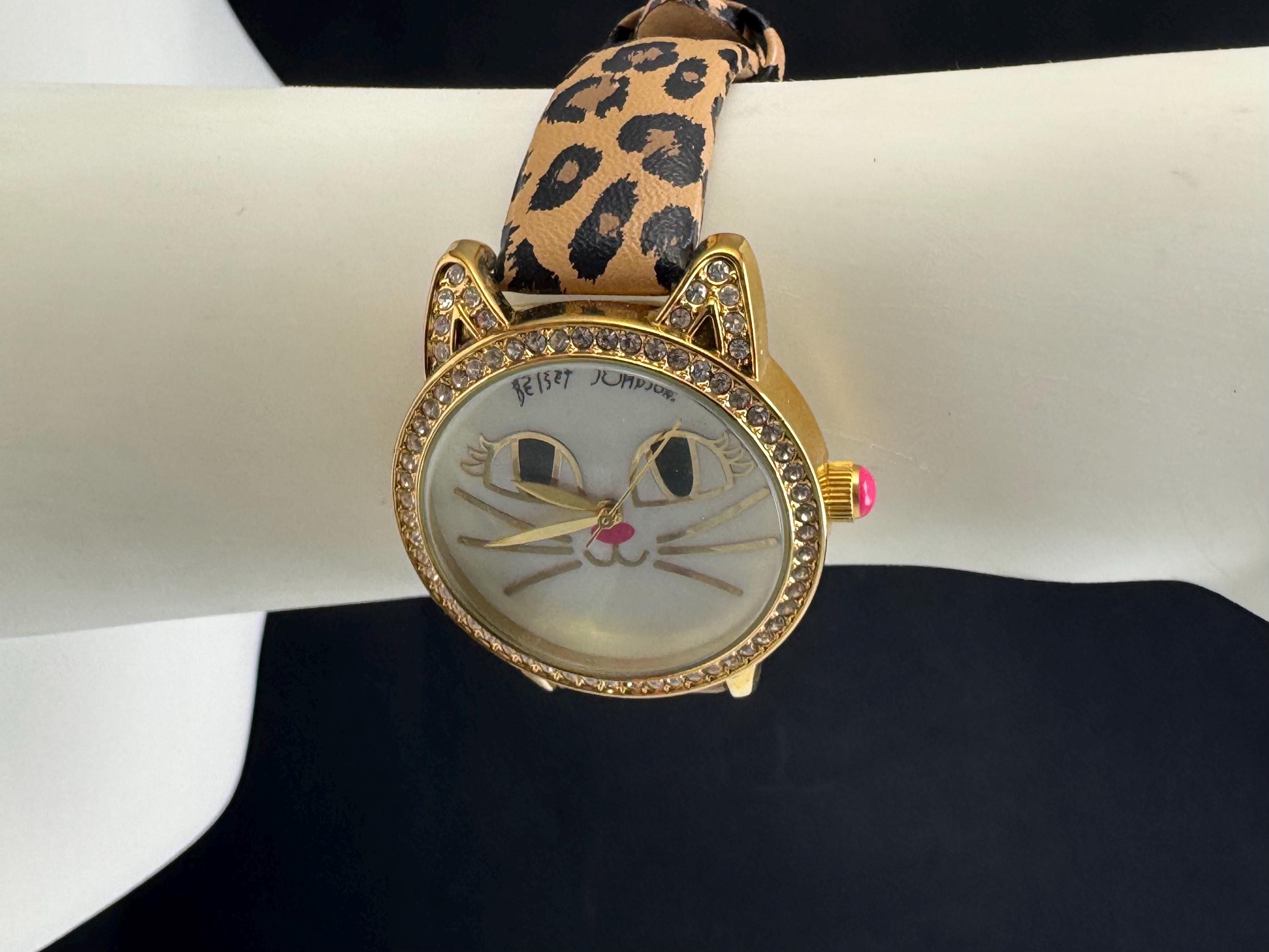 BetseyJohnson レオパード柄ラインストーンウォッチ