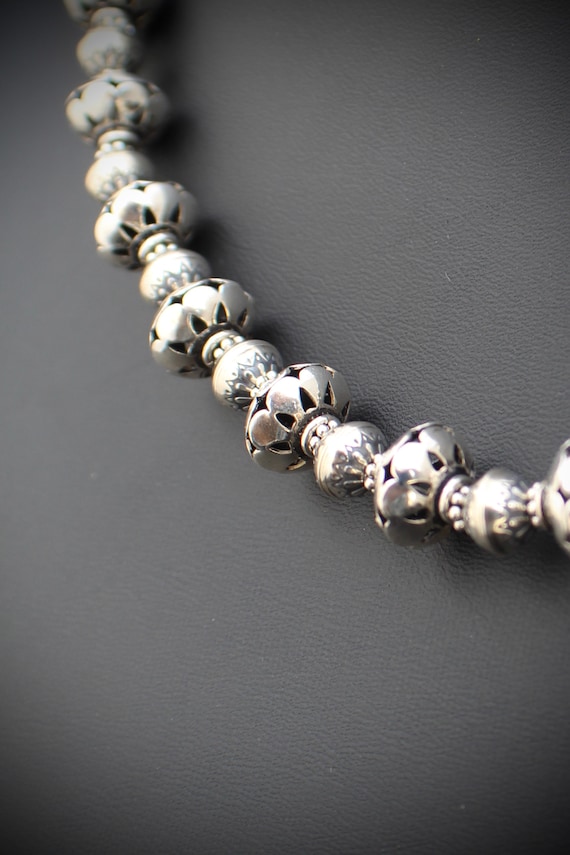 Southwest style sterling silver bead very rare ne… - image 3