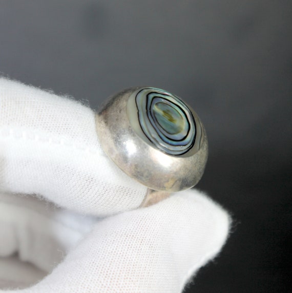 Art Deco Ring: Large Sterling Silver Bulbuous Rin… - image 3